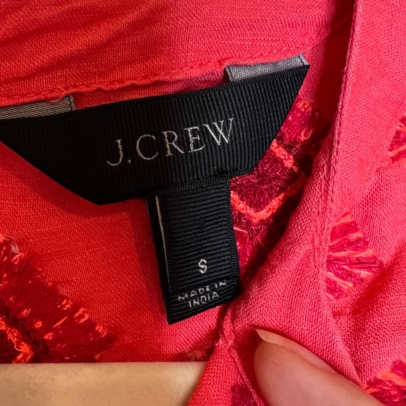 J. CREW Linen Blend Sleeveless Embroidered Mini Dress. Size Small - Picture 6 of 7